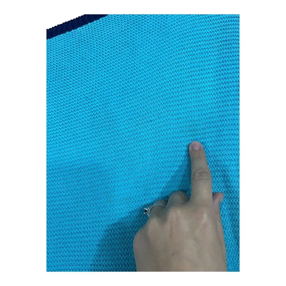 Blue Knit Sailboat Baby Blanket Cotton